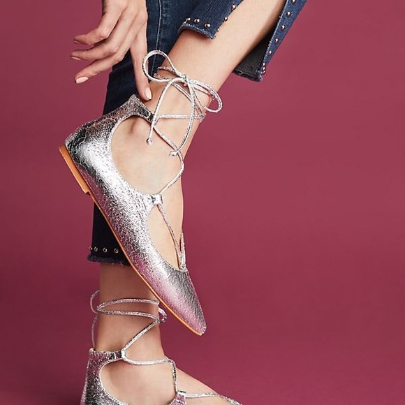 Anthropologie Shoes - Anthropologie Vanessa Wu Lace-Up Ballet FlatsNWT